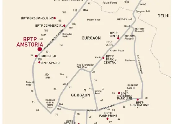 Location Map of BPTP Amstoria